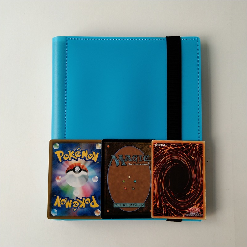 Colore blu 4 tasche Carta Pokemon Poly Binder Side Loading