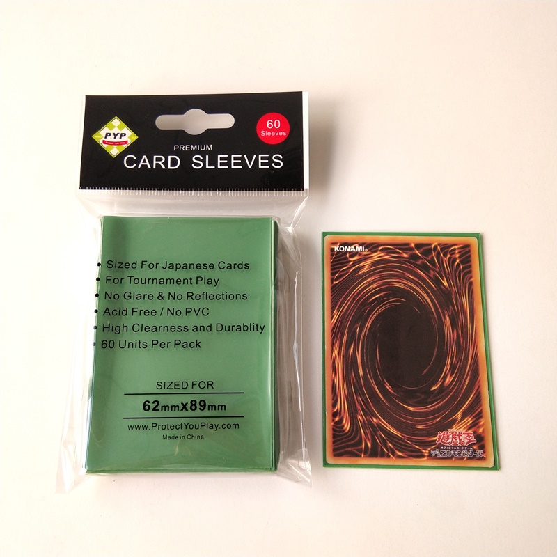 Manicotti di protezione per mascherino opachi di colore verde per carte da gioco di dimensioni giapponesi 60x87mm