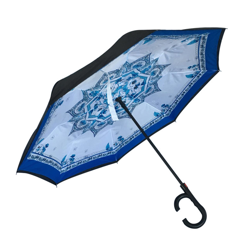 2019 regali di vendita Auto aperto manul chiudi personalizzato stampa speciale pioggia inversione inversa antivento ombrello