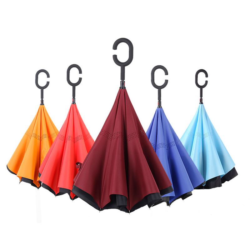 Ombrello dritto da 23 pollici a ombrello con chiusura a rovescio