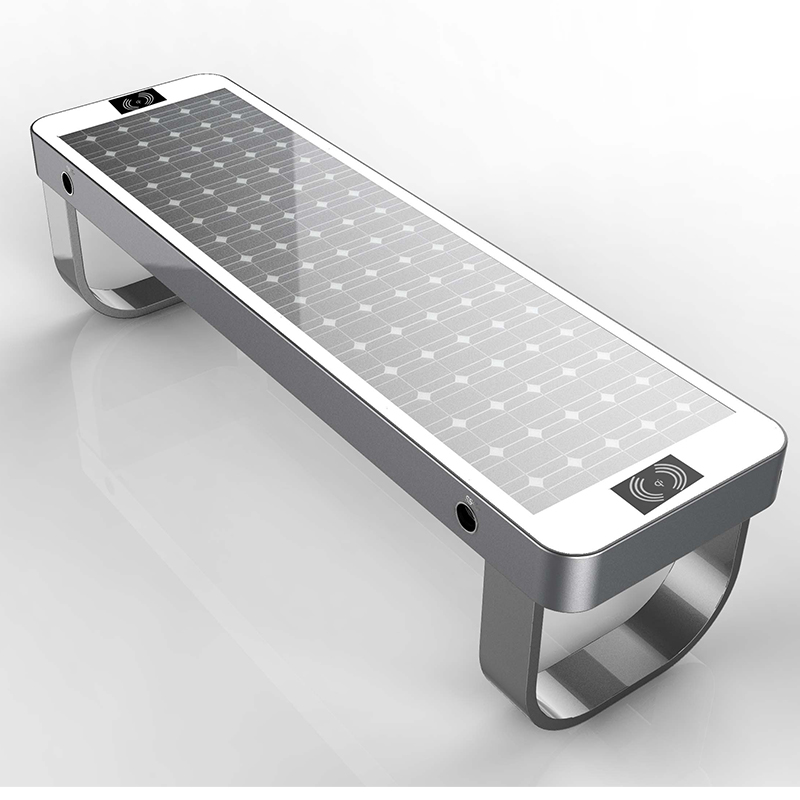 Più nuovo stile Solar Smart Street Bench telefoni di ricarica e dispositivi mobili
