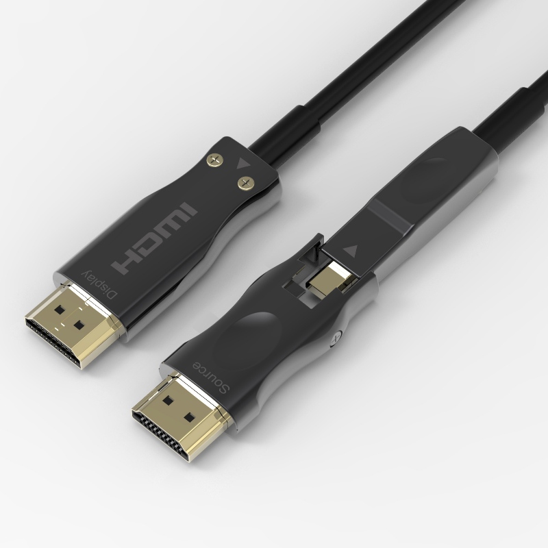 Cavo HDMI in fibra ottica rimovibile Supporto 4K 60Hz 18 Gbps ad alta velocità, con doppio Micro HDMI e connettori HDMI standard