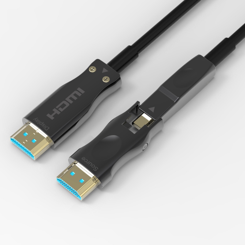 Cavo HDMI in fibra ottica rimovibile Supporto 4K 60Hz 18 Gbps ad alta velocità, con doppio Micro HDMI e connettori HDMI standard