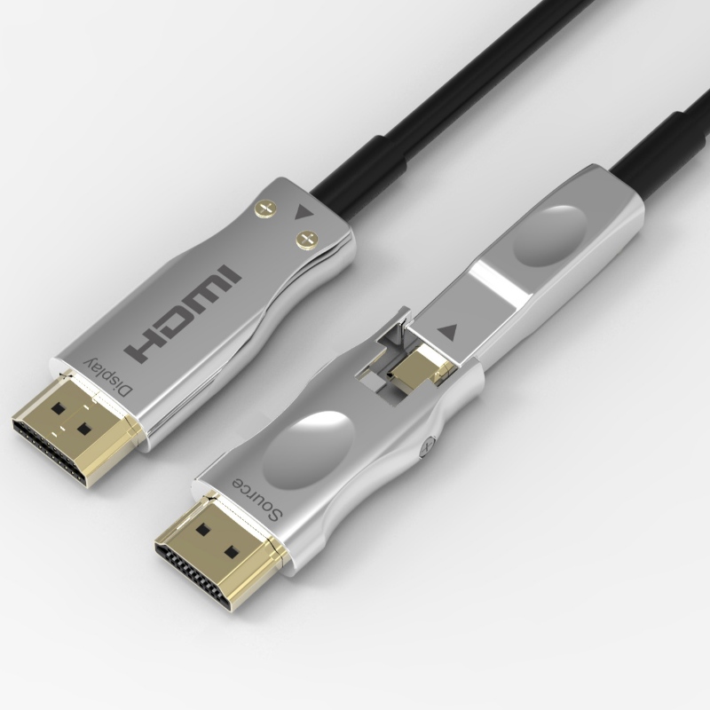 Cavo HDMI in fibra ottica rimovibile Supporto 4K 60Hz 18 Gbps ad alta velocità, con doppio Micro HDMI e connettori HDMI standard