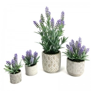 Moderna pianta artificiale in vaso Home Decor fiori di lavanda Disposizione Decorazione da tavolo