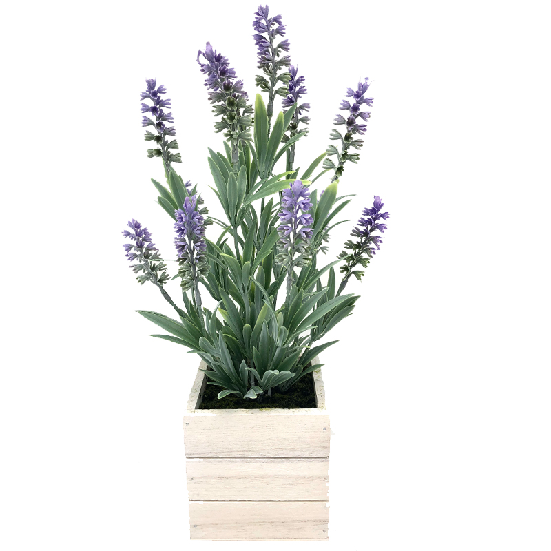 Arrangiamenti di fiori di lavanda per decorazioni per la casa in vaso con decorazioni in legno