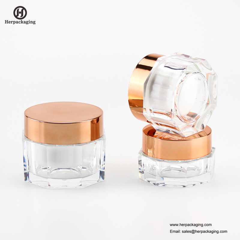 Vaso cosmetico acrilico vuoto rotondo di lusso HXL225
