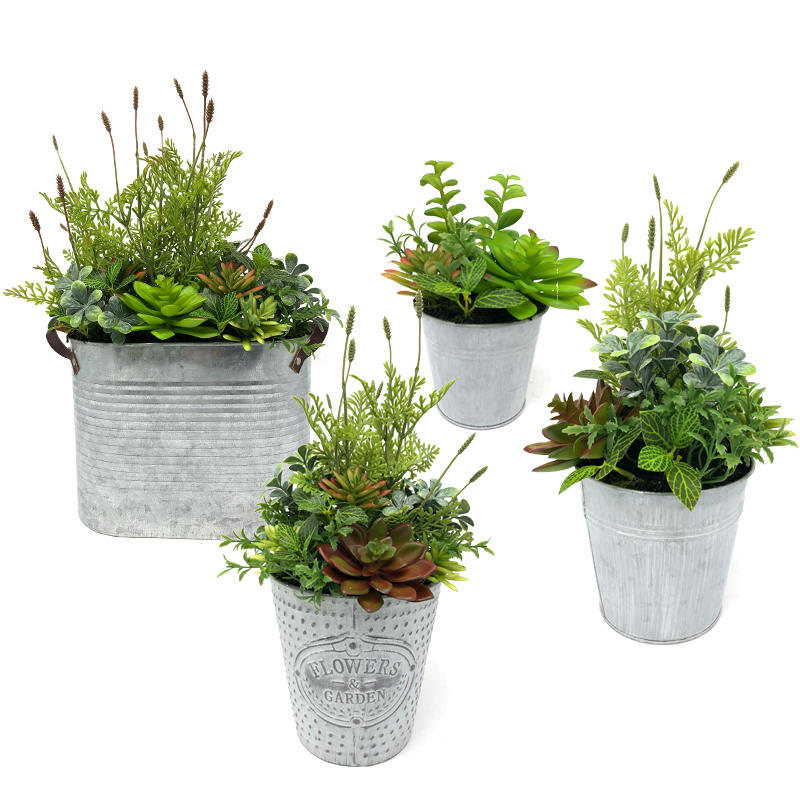 Piante succulente artificiali moderne con vaso decorativo da tavolo