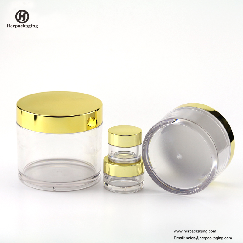 HXL237 vaso cosmetico acrilico vuoto rotondo di lusso