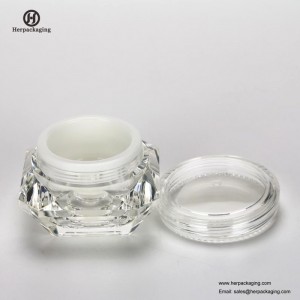 Vaso per crema cosmetica vuoto a doppia parete in acrilico di lusso a forma di diamante HXL2210