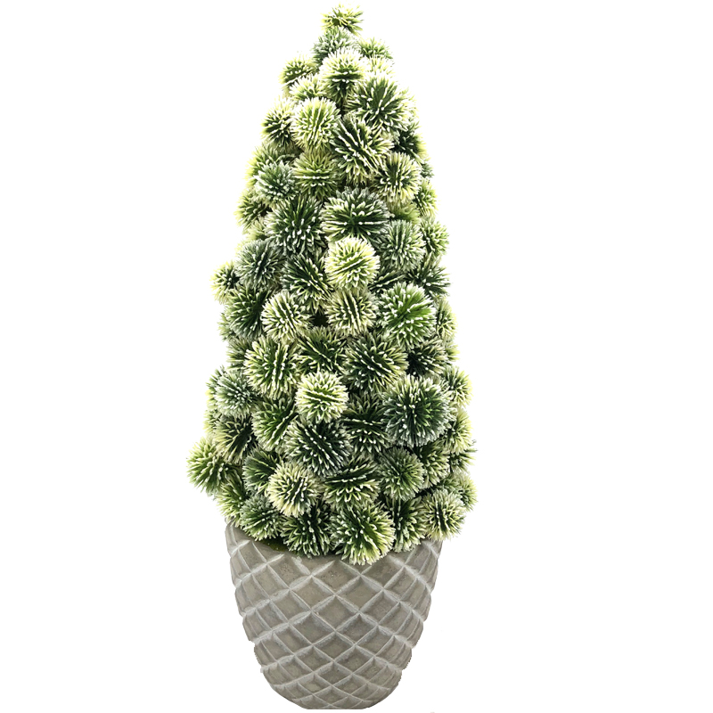 Palla artificiale del cactus nella decorazione succulente del vaso decorativo per la casa o l'ufficio