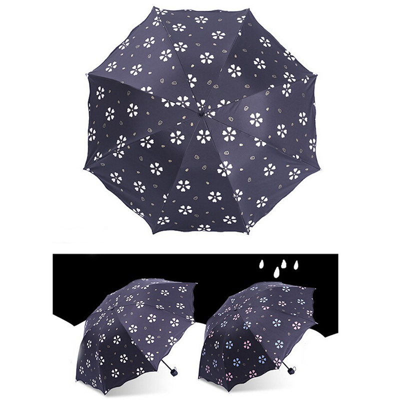 2019 Fancy gifts item Bagnando la pioggia magica stampando il colore cambiando 3 volte l'ombrello