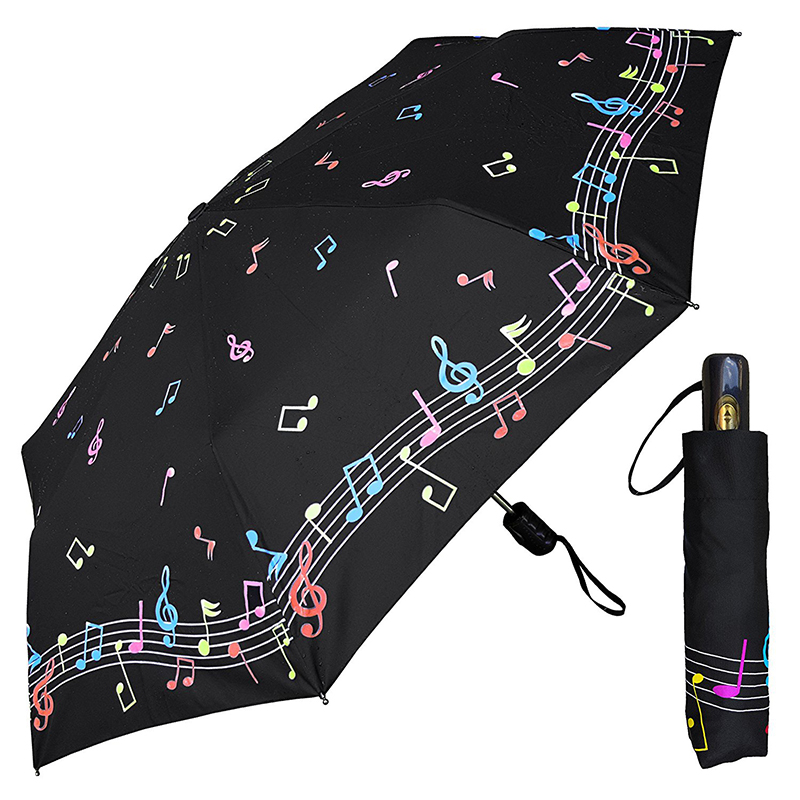 Prodotti di marketing Top Quality magic Changing Colour Sublimation 3 fold Umbrella