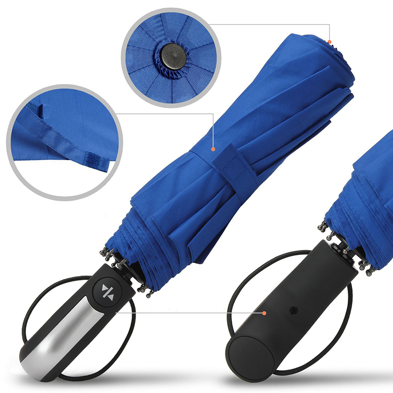 Ombrello da pioggia a 3 costole con apertura automatica e chiusura automatica a 3 pieghe con stampa personalizzata
