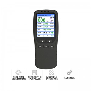 Dienmern new Hot PM2.5 Rilevatore misuratore di qualità dell'aria Monitor Misuratore RicaricabileDM-106A Decodificatore d'aria nero