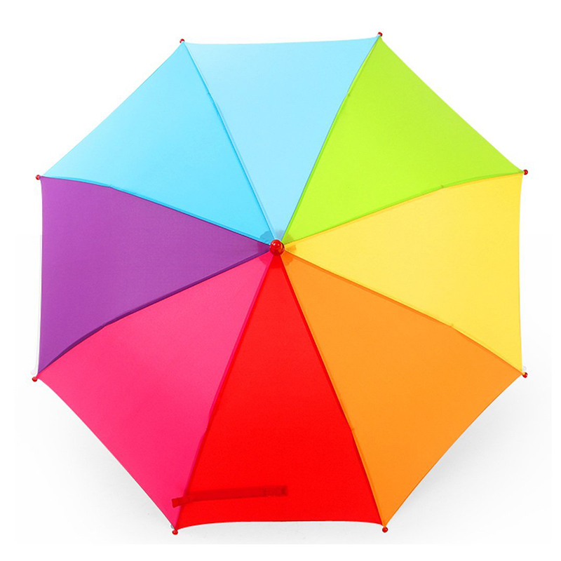 tessuto dritto per bambini arcobaleno auto ombrello aperto colorato