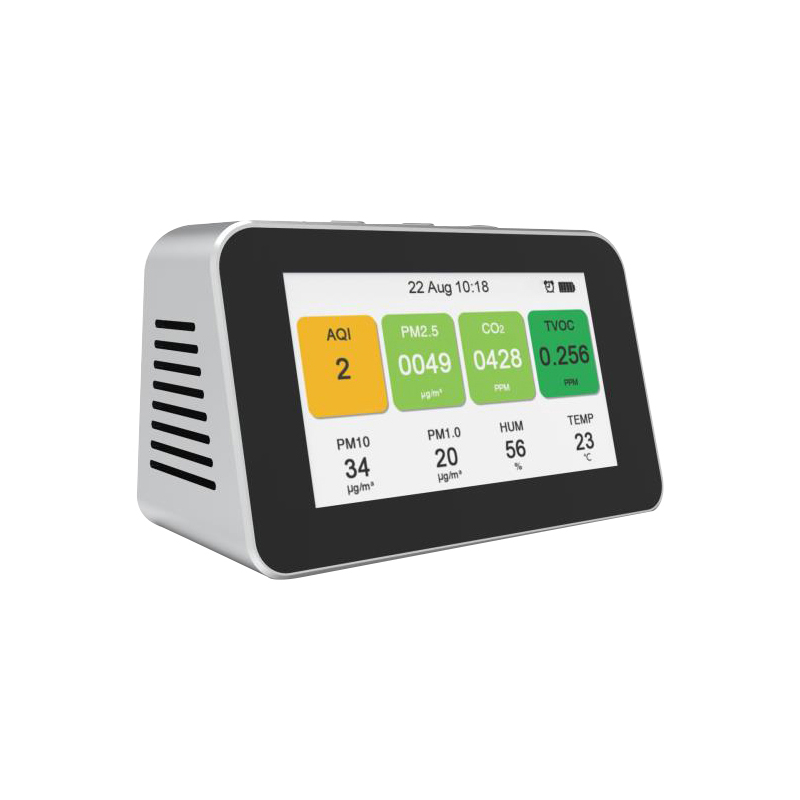 Sensore laser Rilevatore PM2.5 Rilevatore d'aria portatile accurato C02 Misuratore di temperatura per monitor di qualità dell'aria Tenere accesa la batteria al litio
