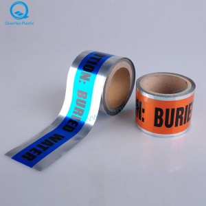 4mil, 5mil, 6mil Nastro di avvertimento rilevabile sotterraneo, nastro di avvertenza, nastro di pericolo, nastro a barricata