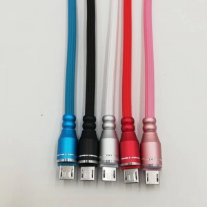 Carica rapida Custodia in alluminio TPE Cavo USB rotondo per micro USB, tipo C, carica e sincronizzazione fulmini per iPhone