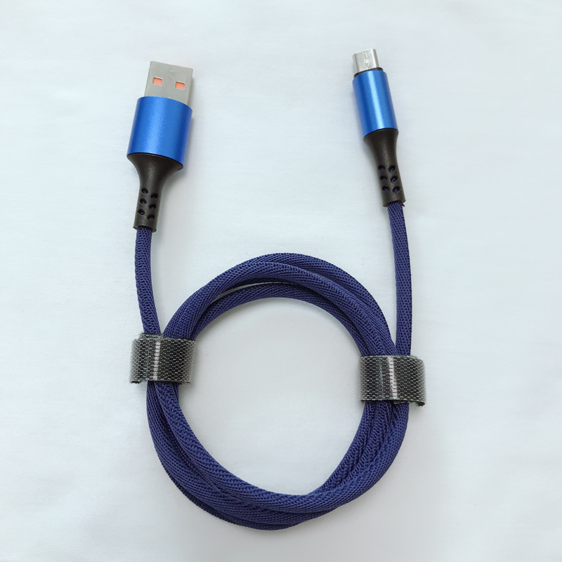 Cavo dati Micro-USB 2.0 con cavo intrecciato a giro rapido per micro USB, tipo C, ricarica e sincronizzazione fulmini per iPhone