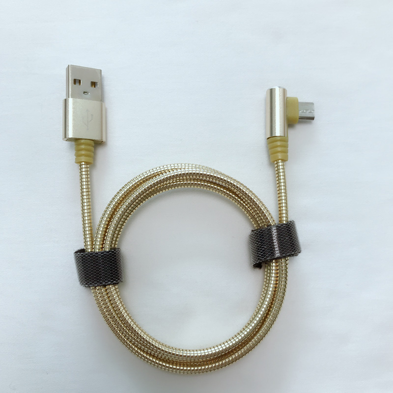 Cavo USB 2.0 Metal Tube Ricarica rotonda Custodia in alluminio Cavo USB per micro USB, tipo C, ricarica e sincronizzazione fulmini per iPhone