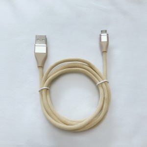 Cavo dati intrecciato colorato Carica rapida Custodia in alluminio tonda Cavo USB per micro USB, tipo C, ricarica e sincronizzazione fulmini per iPhone