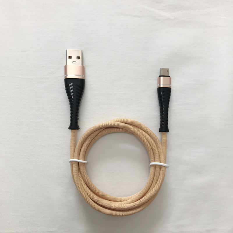 3.0A Custodia rotonda in alluminio a ricarica rapida intrecciata Flex groviglio cavo dati USB gratuito per micro USB, tipo C, carica fulmini per iPhone e sincronizzazione