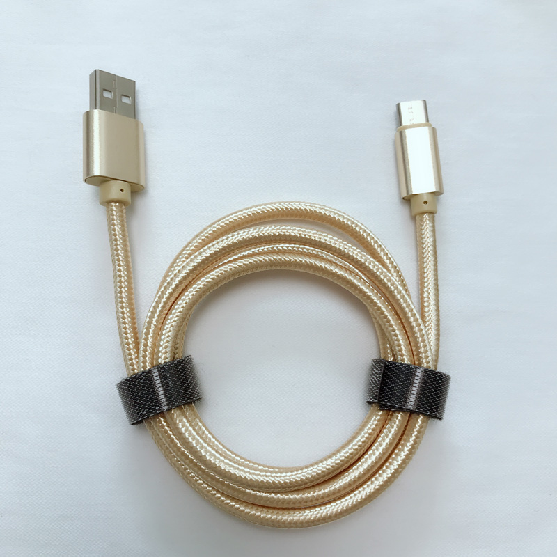 Buon prezzo Cavo di trasmissione dati in alluminio tondo intrecciato per ricarica rapida in alluminio per micro USB, tipo C, carica e sincronizzazione di fulmini per iPhone