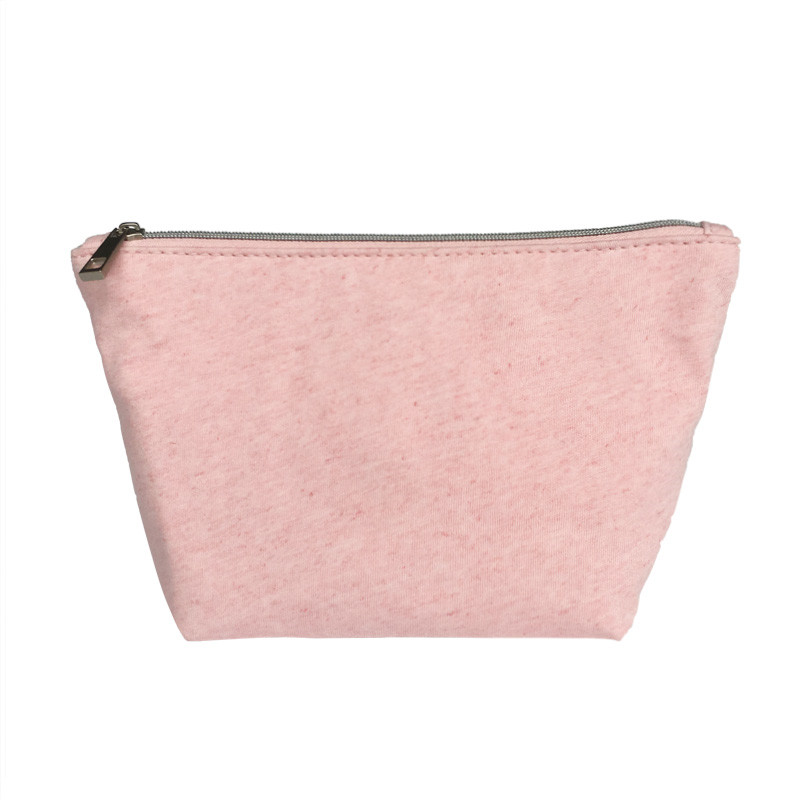 Borsa cosmetica portatile con cerniera in fibra naturale