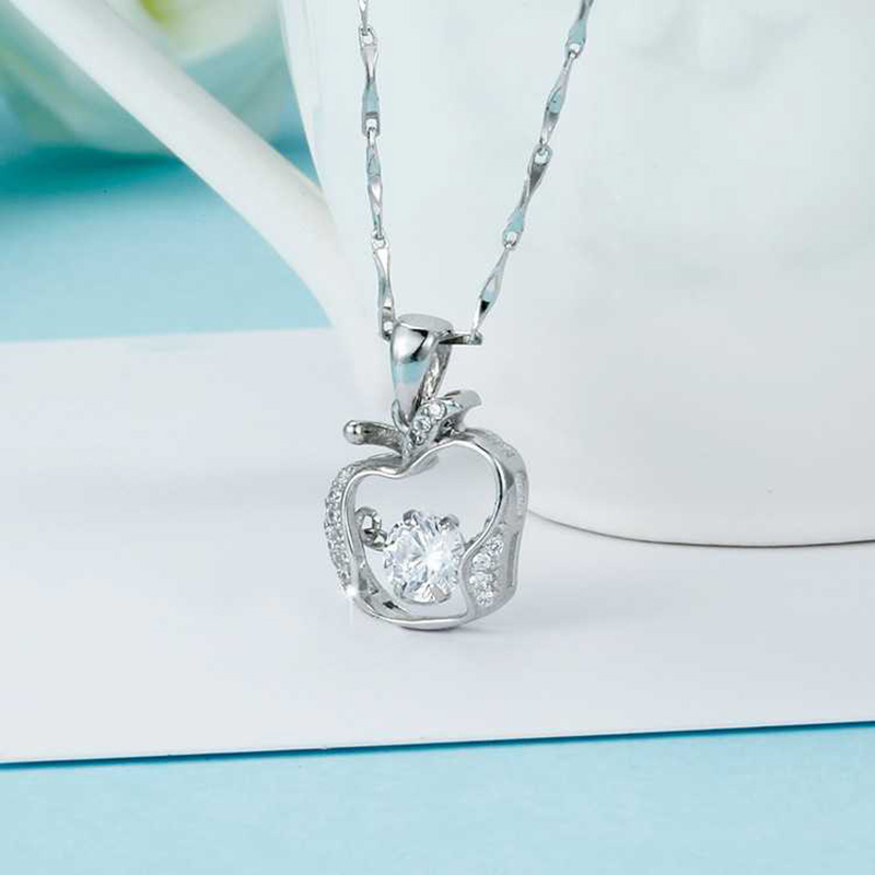 Fashion Apple smart Zircon Pendant Necklace