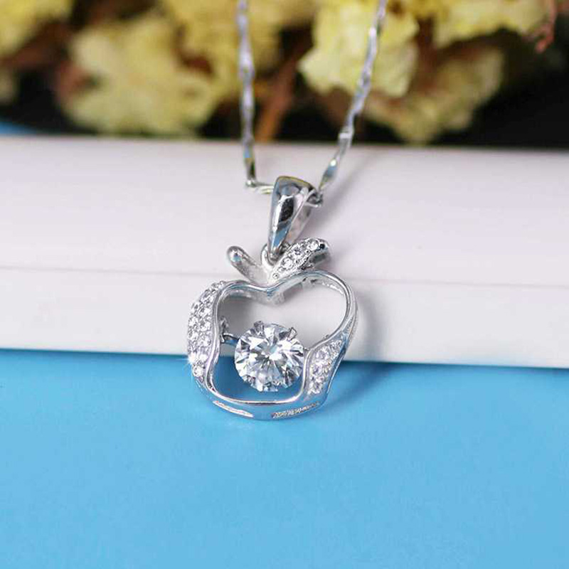 Fashion Apple smart Zircon Pendant Necklace