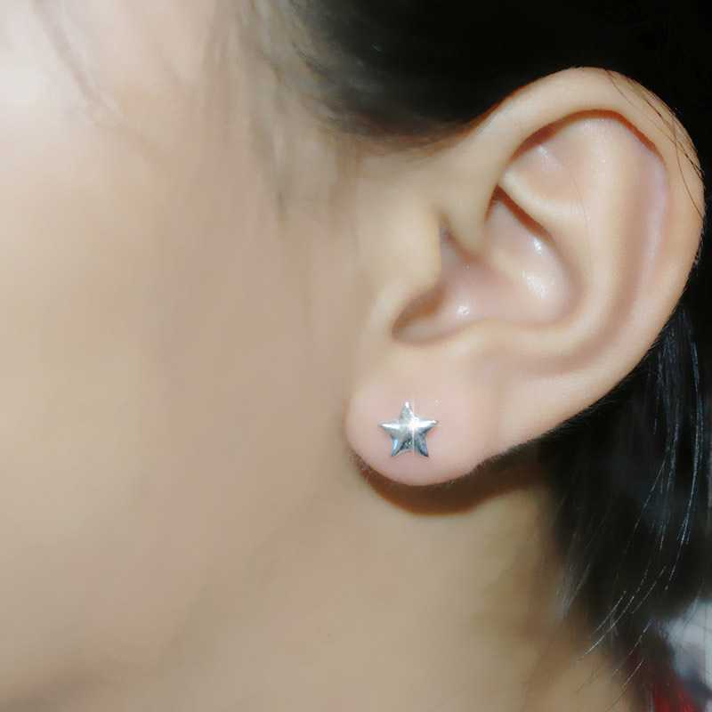 S925 gioielli in argento orecchio orecchio stella rettifica chiodo piccoli gioielli semplici