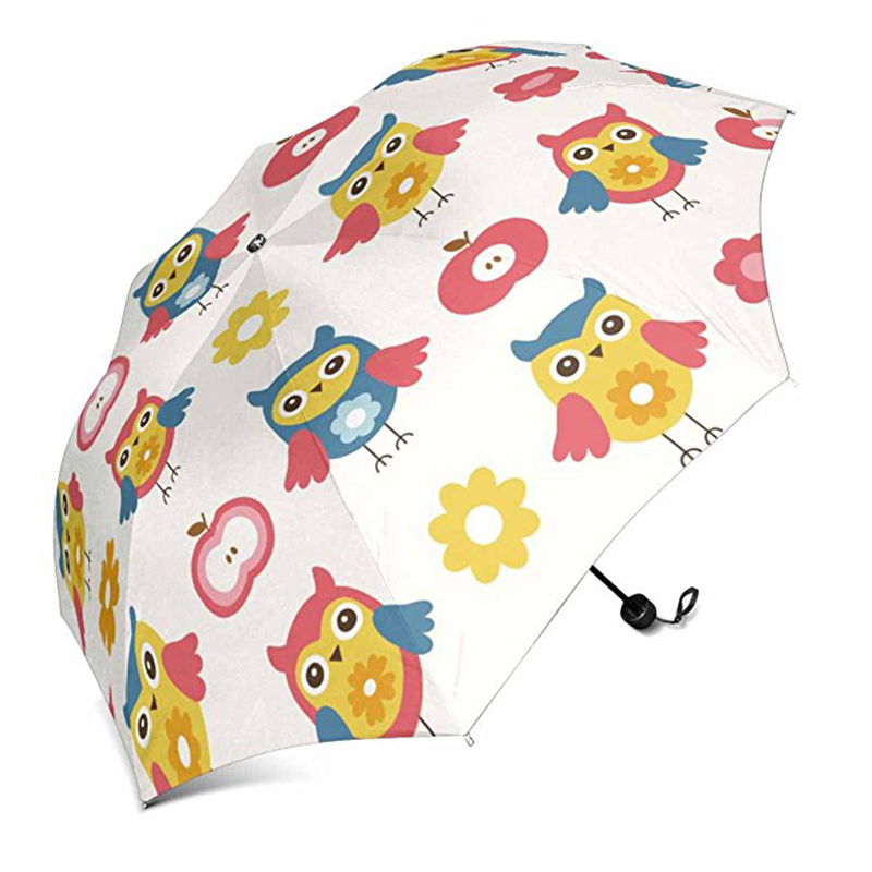 Novità ombrello dimensioni standard personalizzato stampa tessuto pongee manuale aperto 3 ombrello pieghevole