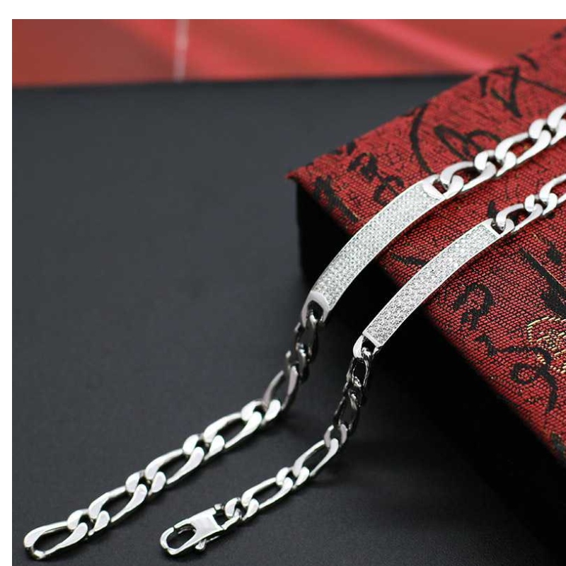 Bracciale da uomo S925 Silver Fashion Mosaic Denim Bracciale da uomo di alta qualità