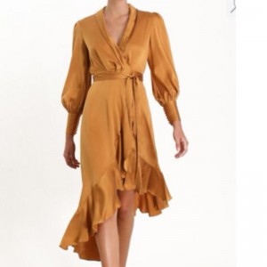 2022 Nuovo arrivo Irregular Long Women Wrap Fashion Dress