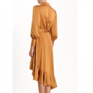 2022 Nuovo arrivo Irregular Long Women Wrap Fashion Dress