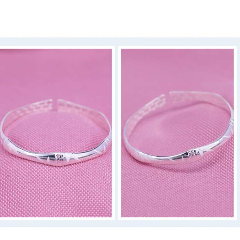 S999 classic simple foot silver bamboo knot print Bracciale squisito modello scolpito aperto Bracciale