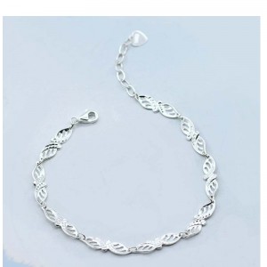 S990 Bracciale in argento a forma leggera di lusso con piccolo bracciale a foglia fresca
