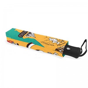 Tessuto a costine antivento personalizzato tessuto pongee 2 costine in fibra di vetro a 3 ripieghe automatico ombrello pieghevole