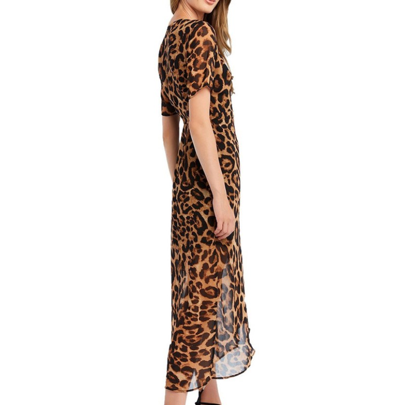 Vestito lungo della stampa della stampa del leopardo di modo caldo della signora di vendita