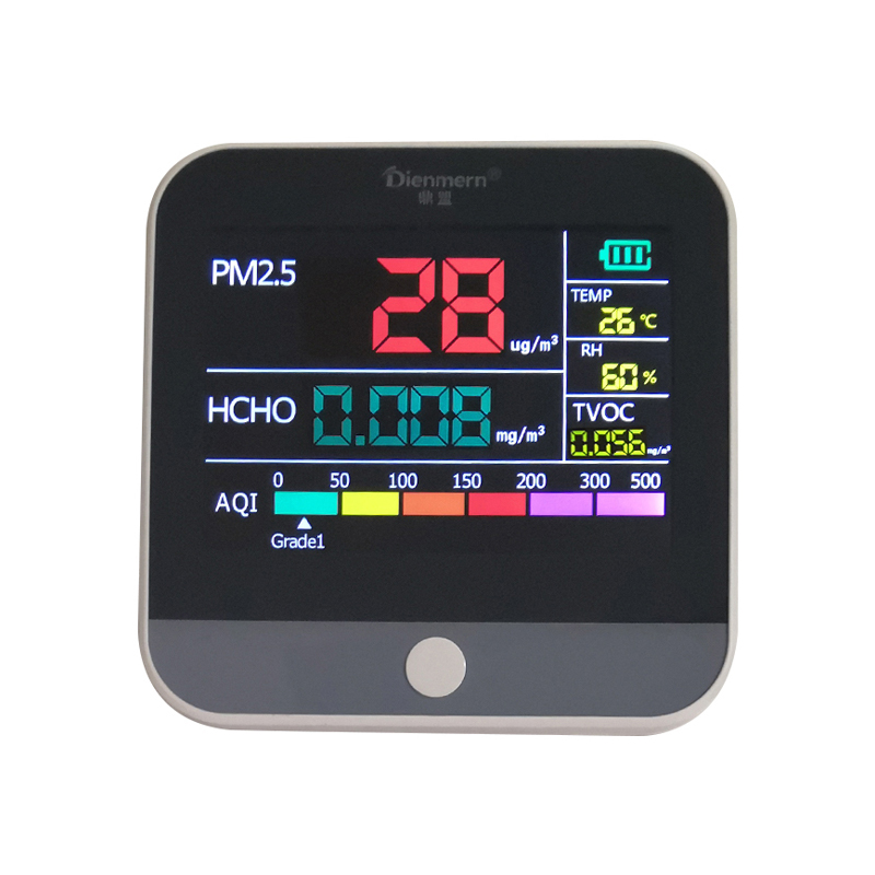 Tester di qualità dell'aria della formaldeide PM2.5 Laser portatile TVOC AQI Rivelatore Monitor intelligente per l'umidità della temperatura dell'automobile del Ministero degli Interni