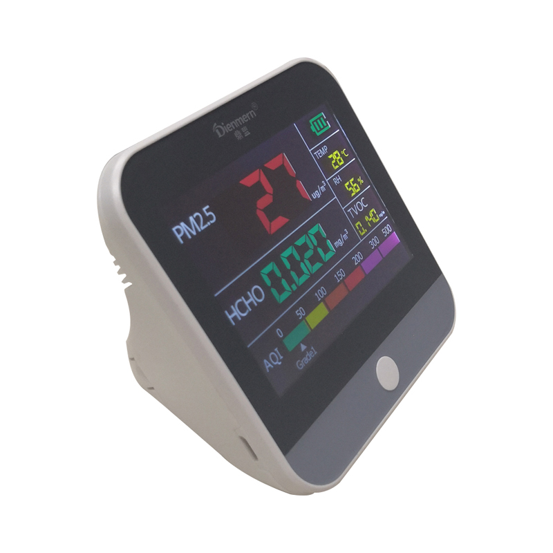 Sensore LCD Rilevatore PM2.5 Portatile HCHO Monitor di qualità dell'aria TVOC Tester Continua ad accendere il rilevatore di batterie ricaricabili al litio