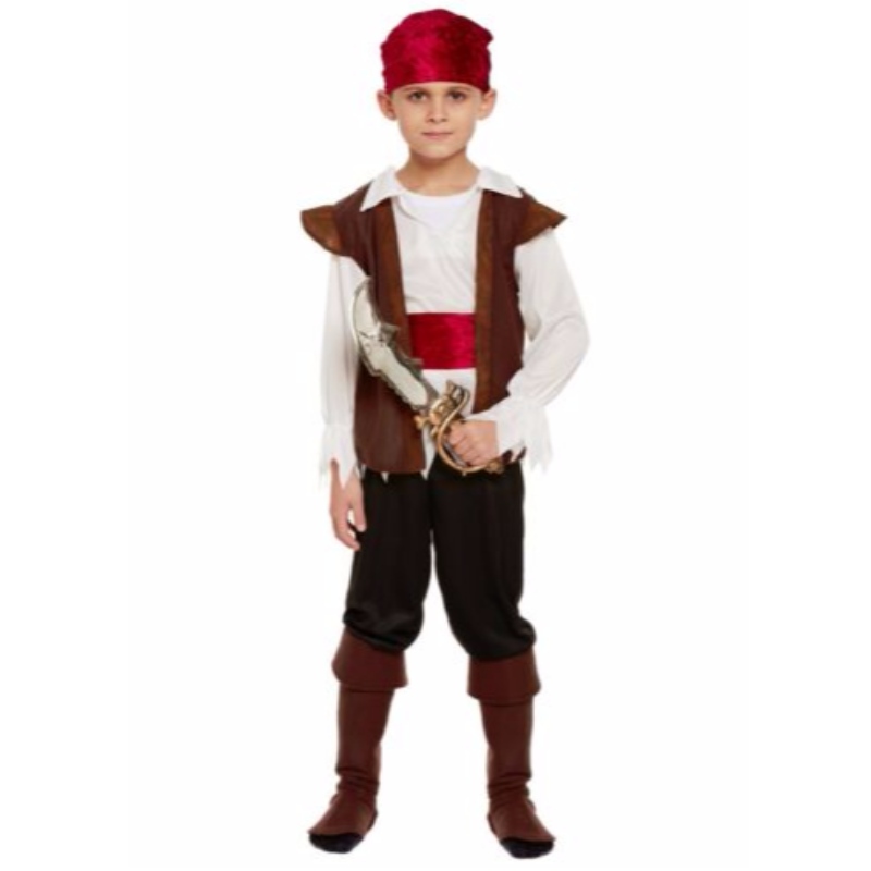 Costume da pirata per bambini Ragazzi libro caraibico Week Day Fancy Dress Outfit Halloween