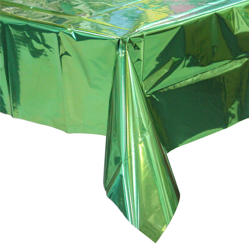 Happy Birthday Party Home Decoration Tovaglia in stagnola Apple Green Color Mat Tovaglia metallizzata