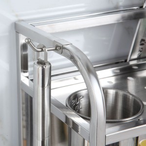 Portaspezie in acciaio inox, portautensili in acciaio inossidabile, ripiano per tagliere in acciaio inox