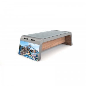 Outdoor Metal Park Bench Illuminazione a LED Energia solare