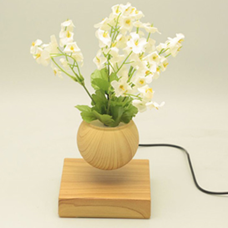 base quadrata in legno levitante magnetico galleggiante aria bonsai fioriera fioriere PA-0707