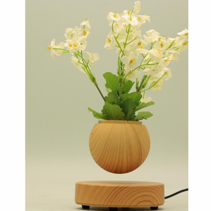 base rotonda di legno levitazione magnetica galleggiante vaso bonsai vaso di fiori