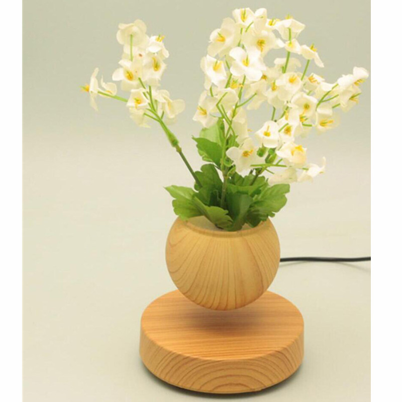 base rotonda di legno levitazione magnetica galleggiante vaso bonsai vaso di fiori