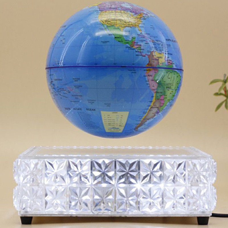 spining led crystal maglev levitate globe PA-0717-G galleggiante globe 6inch 7inch 8inch